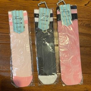 Three pairs of Fenty for Stance socks